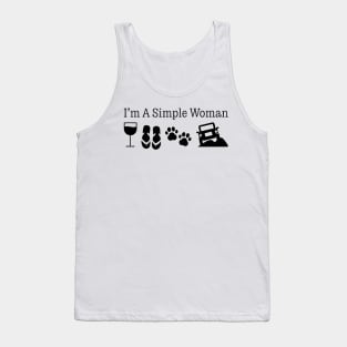 I'm A Simple Woman Love Wine Flip Flops Dog Tank Top